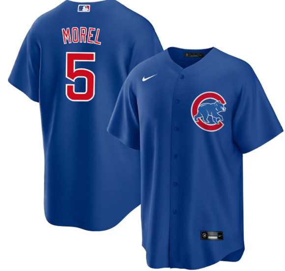 Mens Chicago Cubs #5 Christopher Morel Chicago Blue Cool Base Stitched Baseball Jersey Dzhi